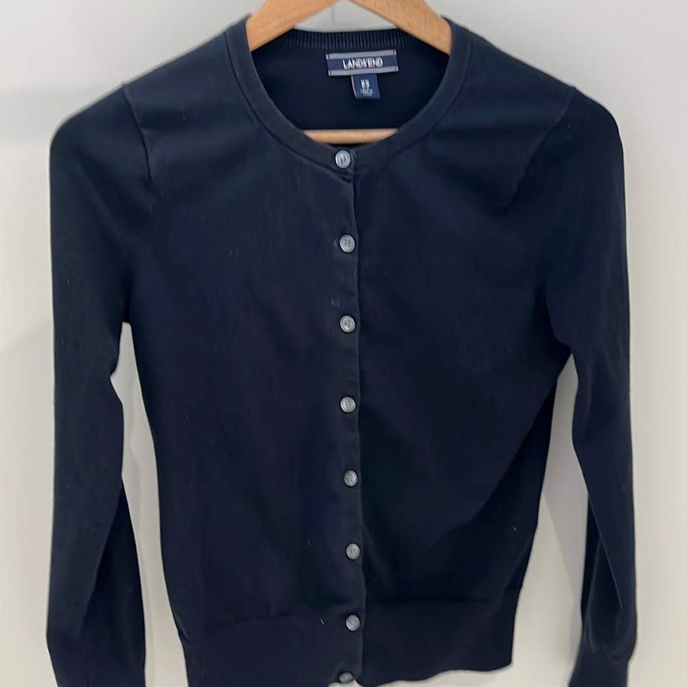 Lands End button cardigan